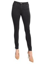 Velvet Heart Mid Waist Skinny Jeans Stretch Button & Zipper Fly Closure Denim Pants with Pockets - Glamourous Grace