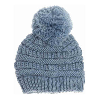 Kids Solid Pom C.C Beanies