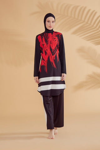 Lycra Black Burkini Modest Swimwear M2303 - By Baano
