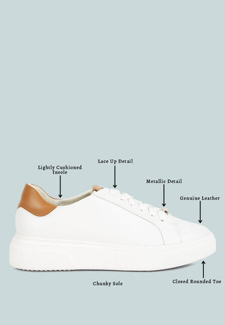 Schick Lace Up Leather Sneakers