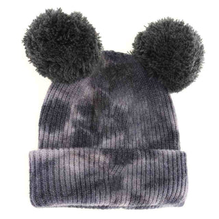 BABY Tie Dye Double Fur Pom C.C Beanie