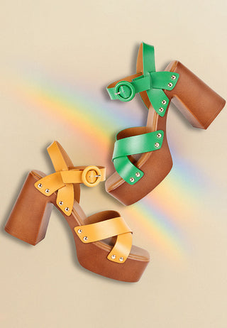 Cristina Cross Strap Embellished Heels