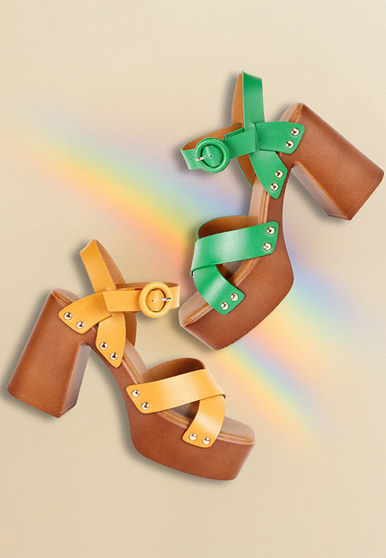 Cristina Cross Strap Embellished Heels