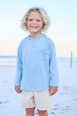 Kid's Breezy Bamboo Hoodie Sky Blue - By Baano