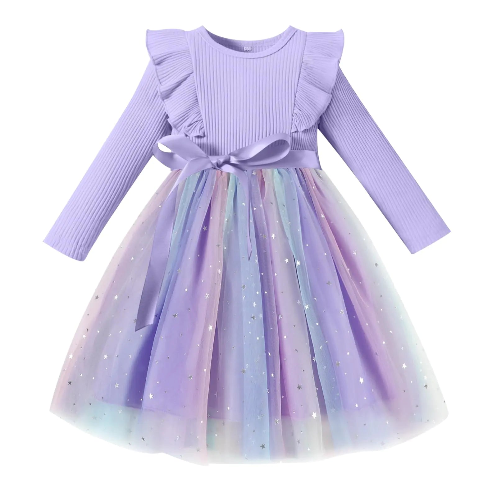 NARPLO Toddler Girls Dresses Tulle-Toddler Dress Long Sleeve Ruffle-Fall/Winter Dresses for Girls Fashion-Casual Dress - # GIAA211710019