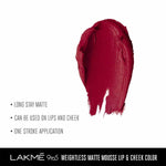 Lakme 9 To 5 Weightless Matte Mouse Lip & Cheek Color - Rosy Plum