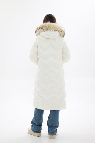 Genuine Fur Trim Down Fill Coat - By Baano