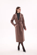 Harrington Classic Wraparound Overcoat in Mocha Mousse