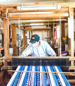 Palm Ikat Blanket in Blue & Pink