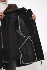 Genuine Scandinavian Mink Fur Parka with Rabbit Fur Insulation