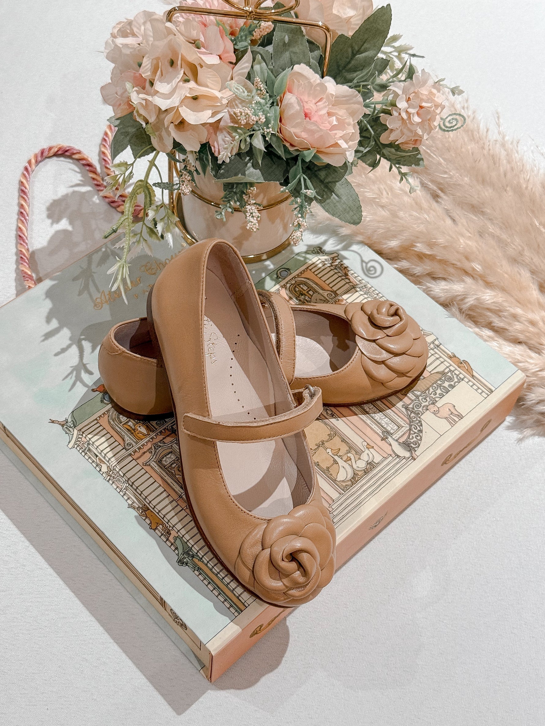 Camille- Tan Leather Mary Jane Shoes