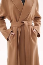 Cambridge Comfort Classic Wraparound Wool Blend Overcoat in Camel