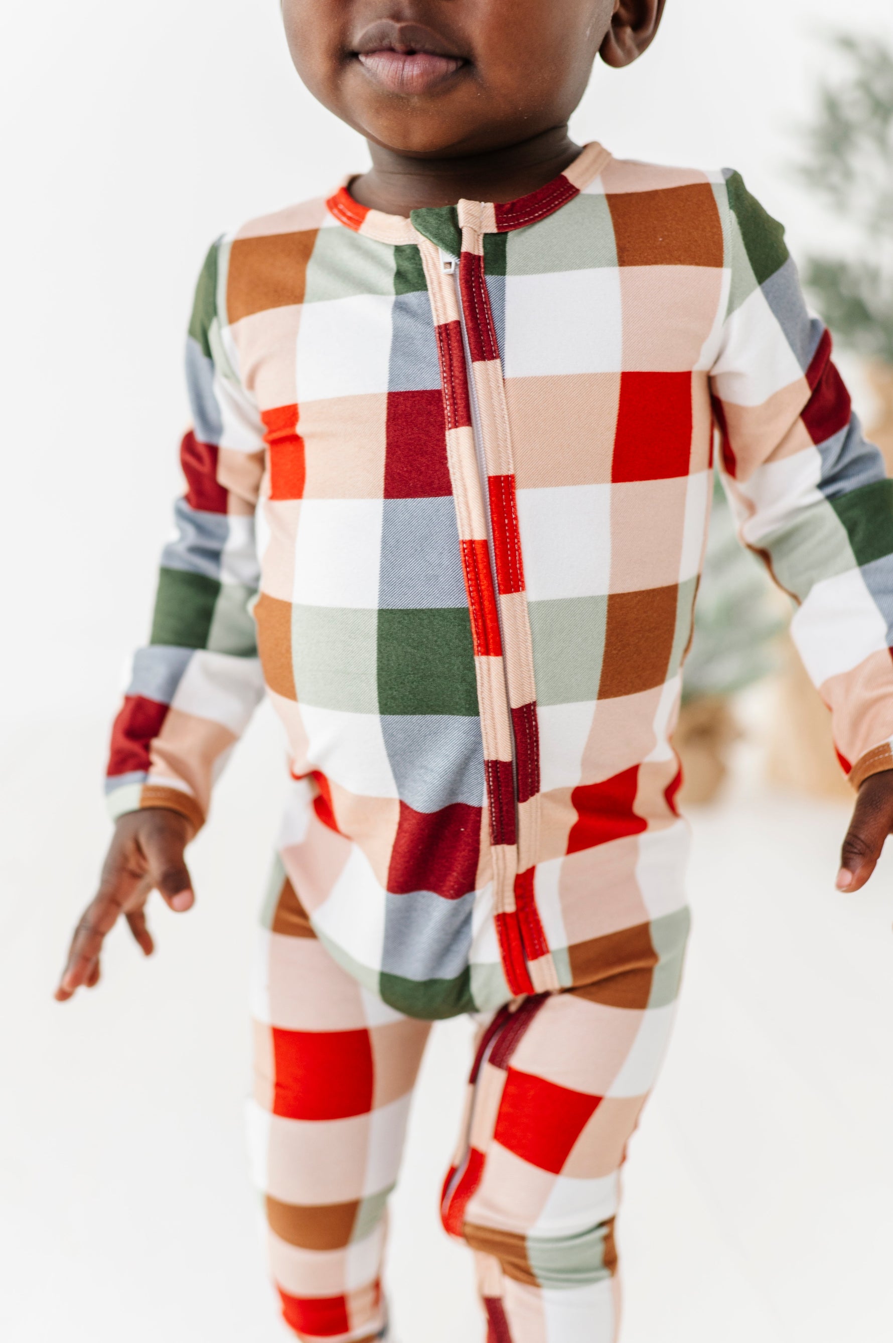 Holiday Plaid | ZIP ROMPER - By Baano