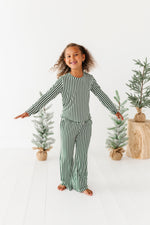Green Stripes | GIRLS WIDE-LEG SET - By Baano
