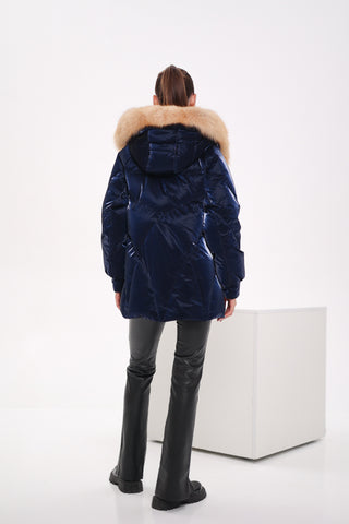 Genuine Red Fox Premium Down Fill Vinyl Parka - By Baano