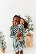 Green Stripes | DOLL DRESS - By Baano