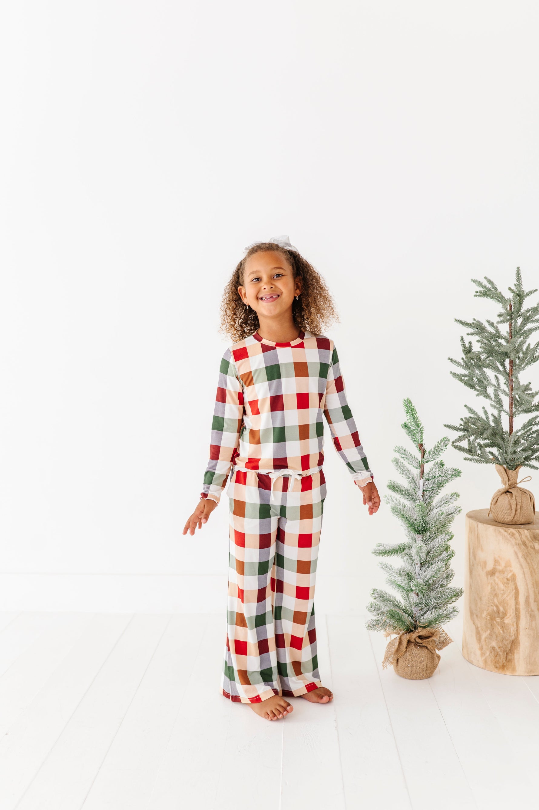 Holiday Plaid | GIRLS WIDE-LEG SET - By Baano