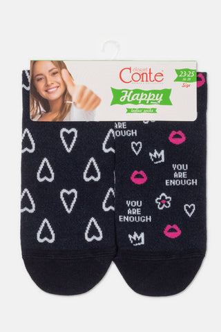 Socks Cotton Conte Happy 373 - You Are Enough - By Baano