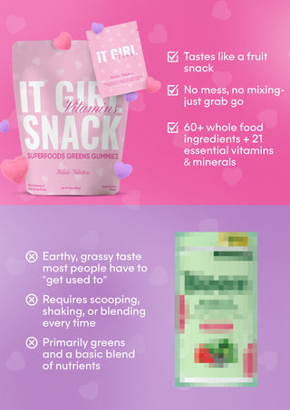 It Girl Snack - Superfoods Greens Gummies in Pink Starburst Flavor