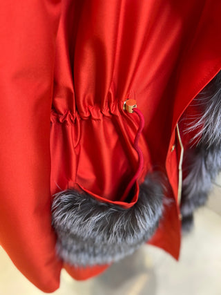 Genuine Silver Fox Fur Rabbit Fur Insulated Parka - By Baano