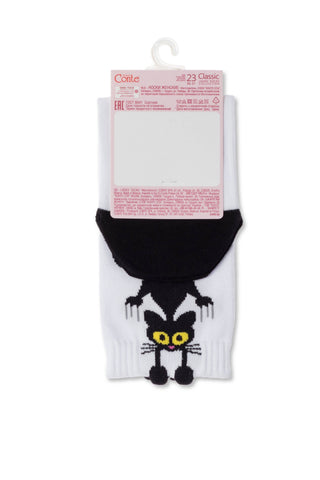 Cotton Socks Conte Classic 233 - Picot "Black cat" - By Baano