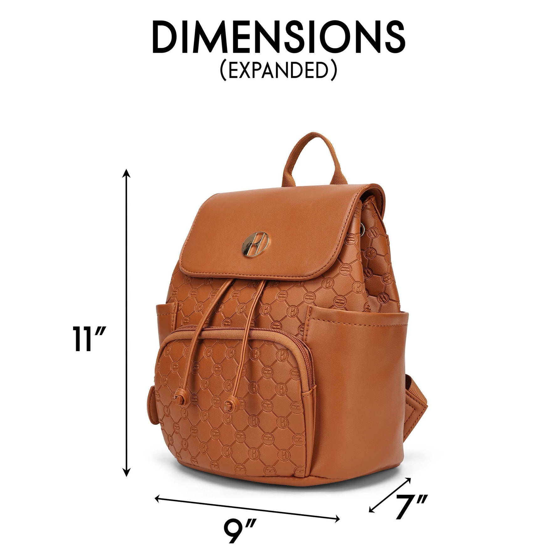 Compass 10L Vegan Leather Monogram Mini Backpack Travellty