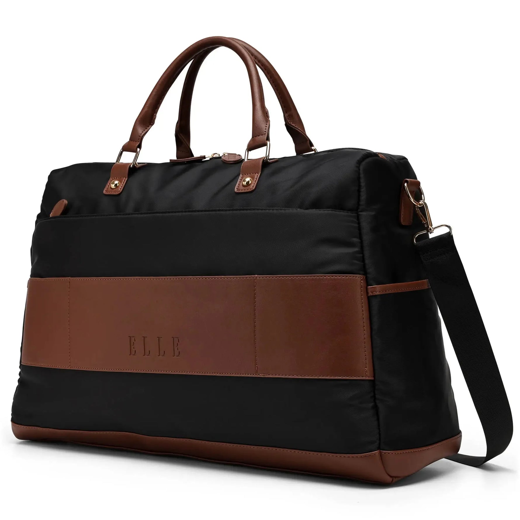 Luxe Journey 30L Twill and Vegan Leather Weekender Duffel Bag - By Baano