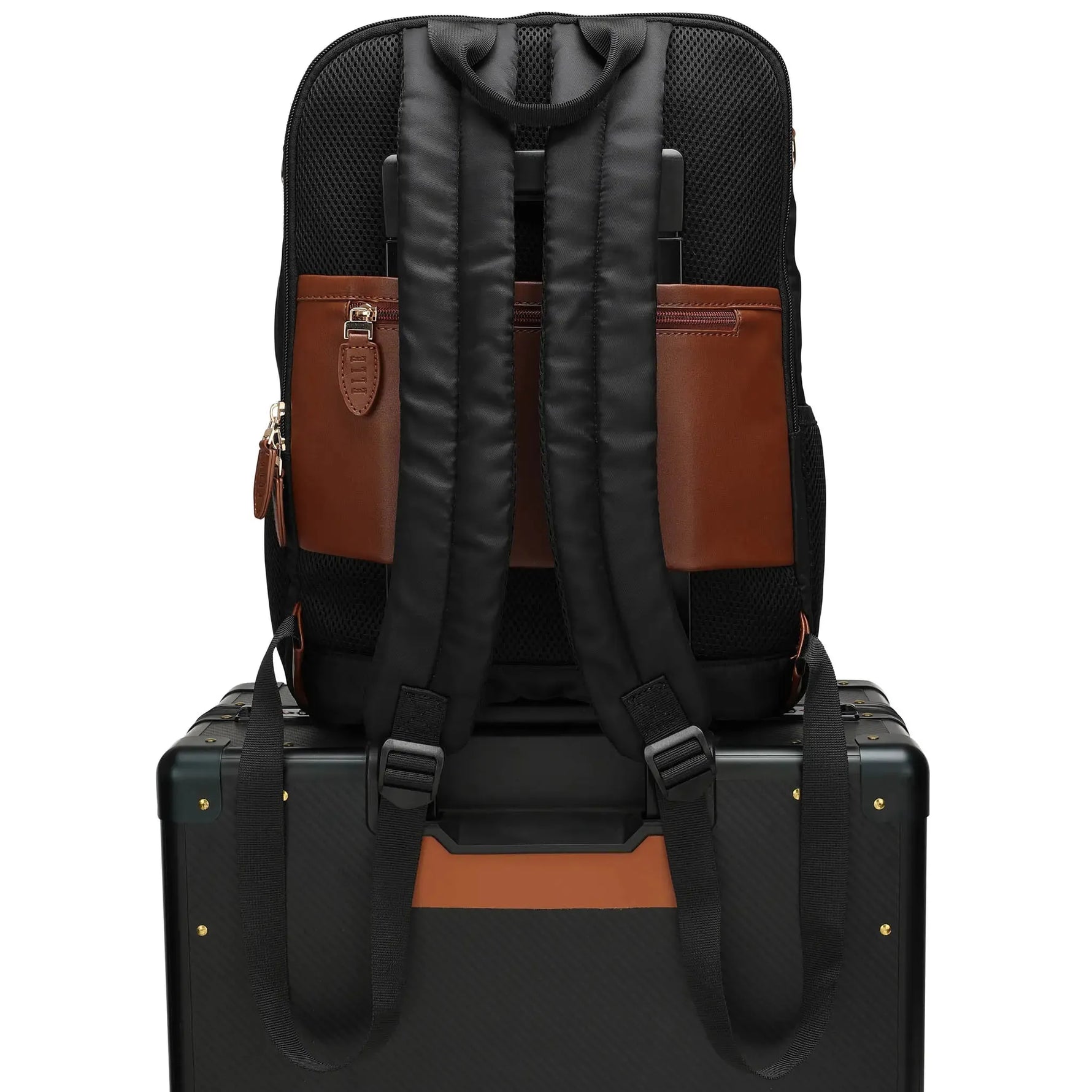 Luxe Journey 18L Twill and Vegan Leather Backpack - By Baano