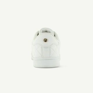 VOLTAIRE: QUILTED COURT SHOE - WHITE