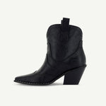 ISABEL: WESTERN BOOTIE - BLACK SNAKE - By Baano