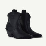 ISABEL: WESTERN BOOTIE - BLACK SNAKE - By Baano