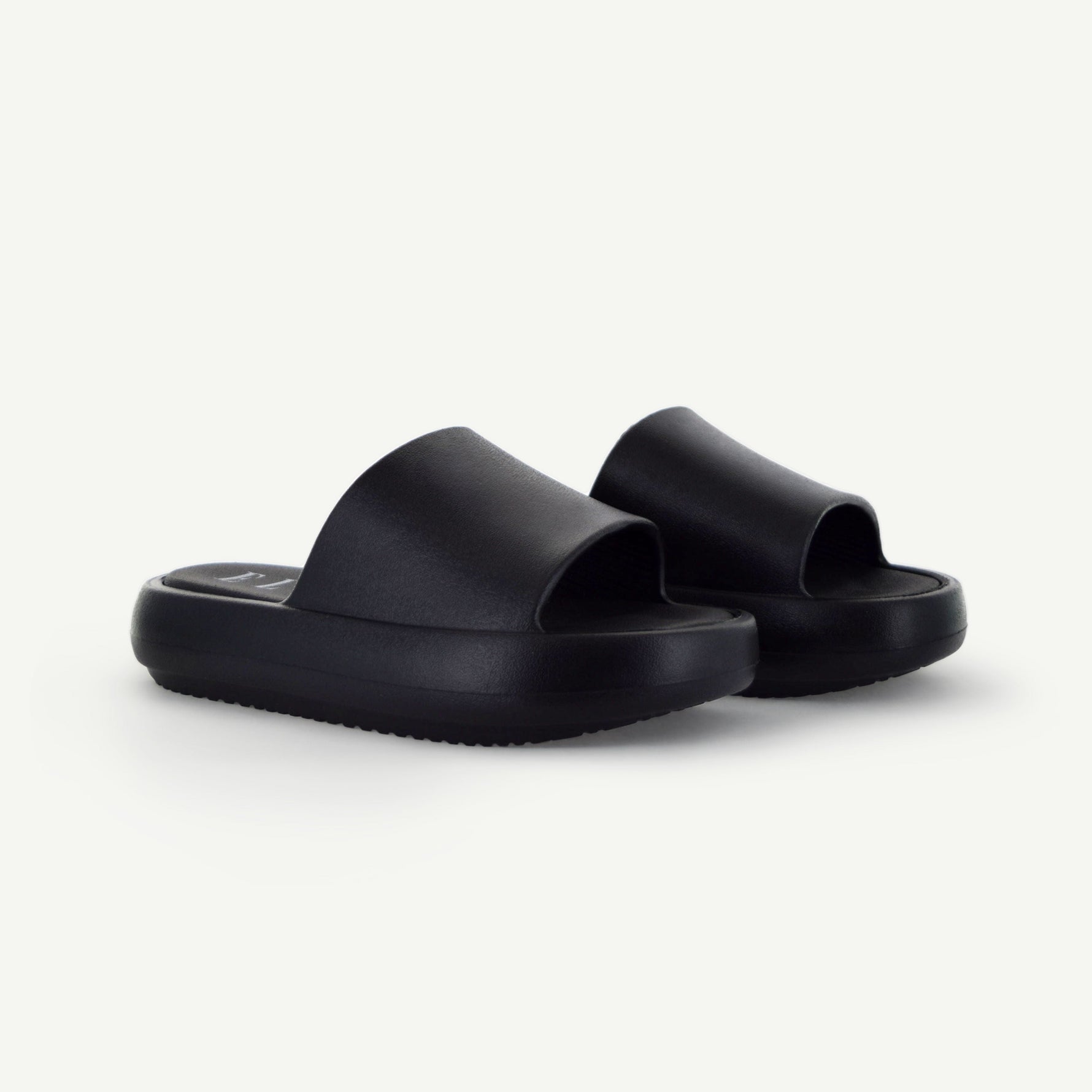ST. TROPEZ: PLATFORM SLIDE - BLACK - By Baano