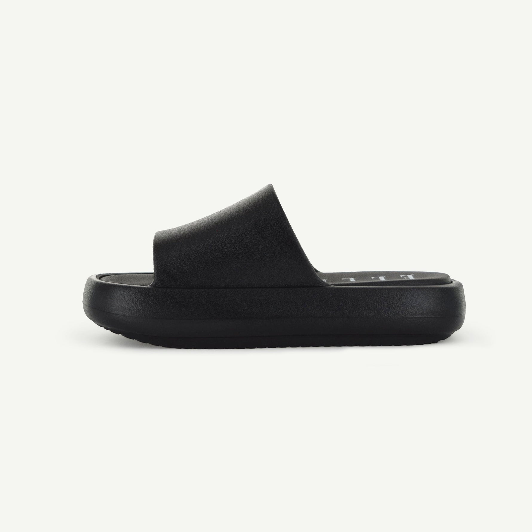 ST. TROPEZ: PLATFORM SLIDE - BLACK - By Baano