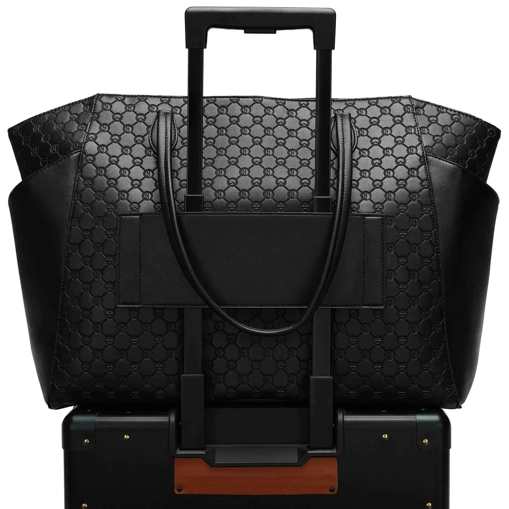 Compass 32L Vegan Leather Monogram Weekender Tote Bag