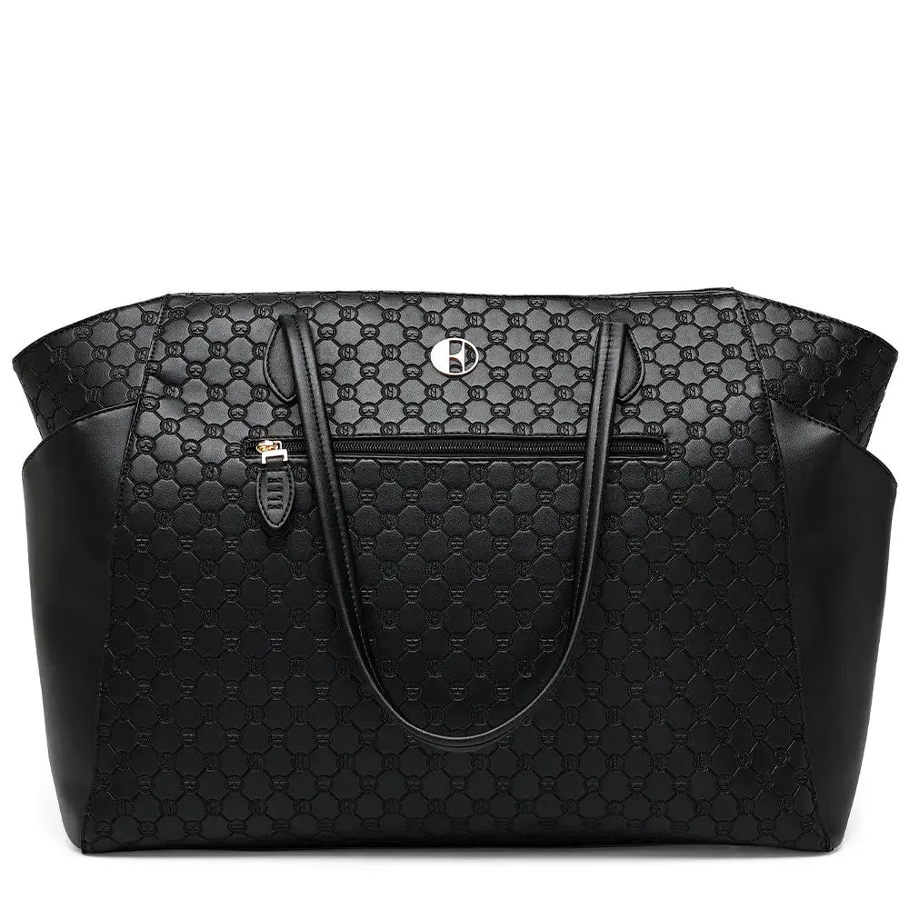 Compass 32L Vegan Leather Monogram Weekender Tote Bag Travellty