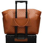 Compass 32L Vegan Leather Monogram Weekender Tote Bag Travellty