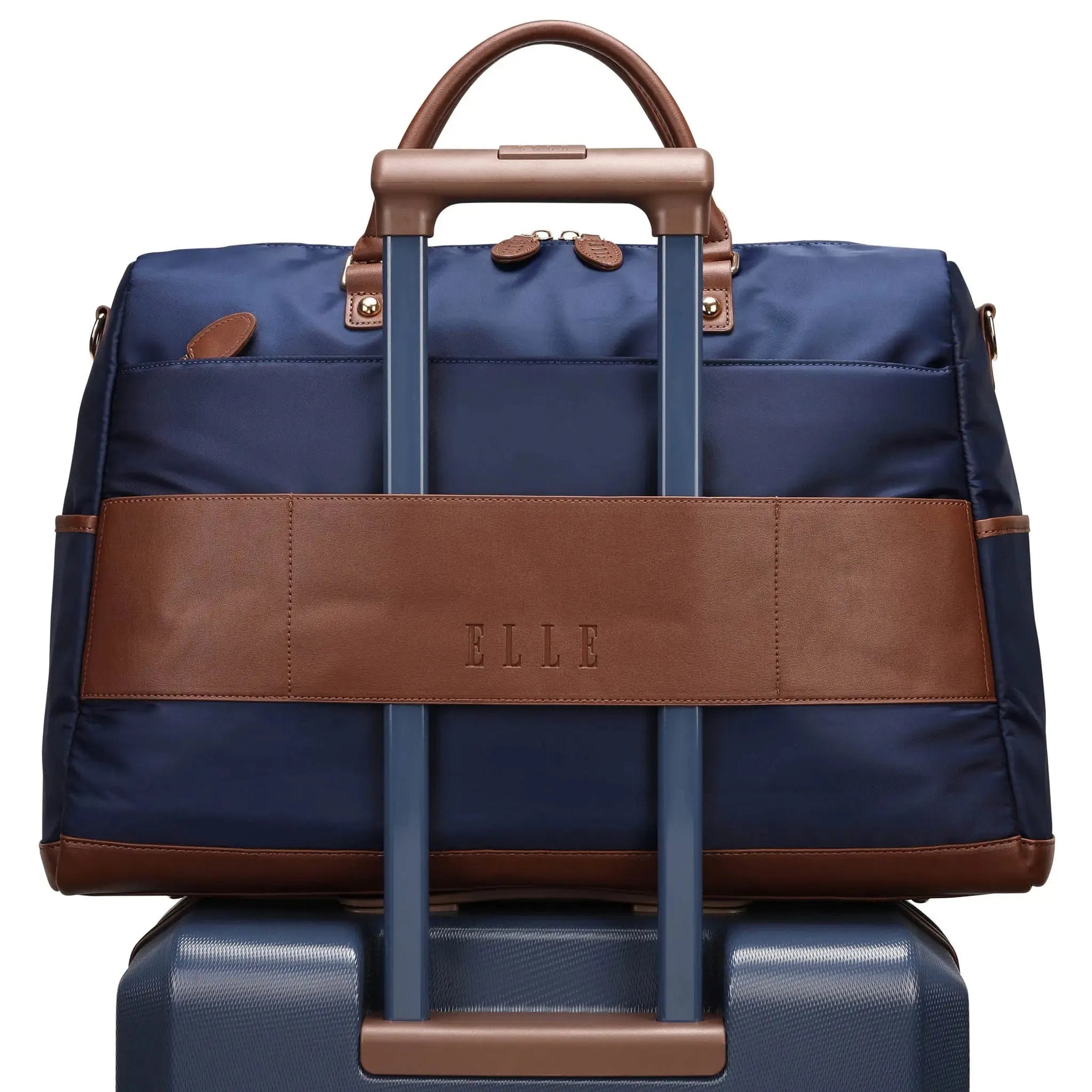 Luxe Journey 30L Twill and Vegan Leather Weekender Duffel Bag - By Baano
