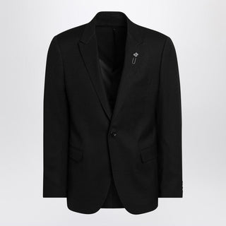 Black Single-breasted Jacket In Wool Blend - By Baano