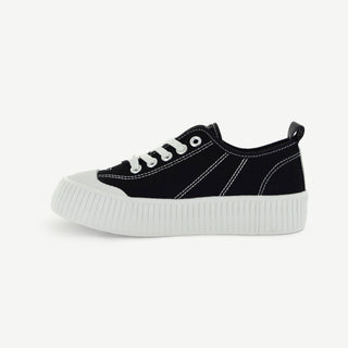 COURT ROYALE: VULCANIZED COURT SHOE - BLACK/WHITE - By Baano