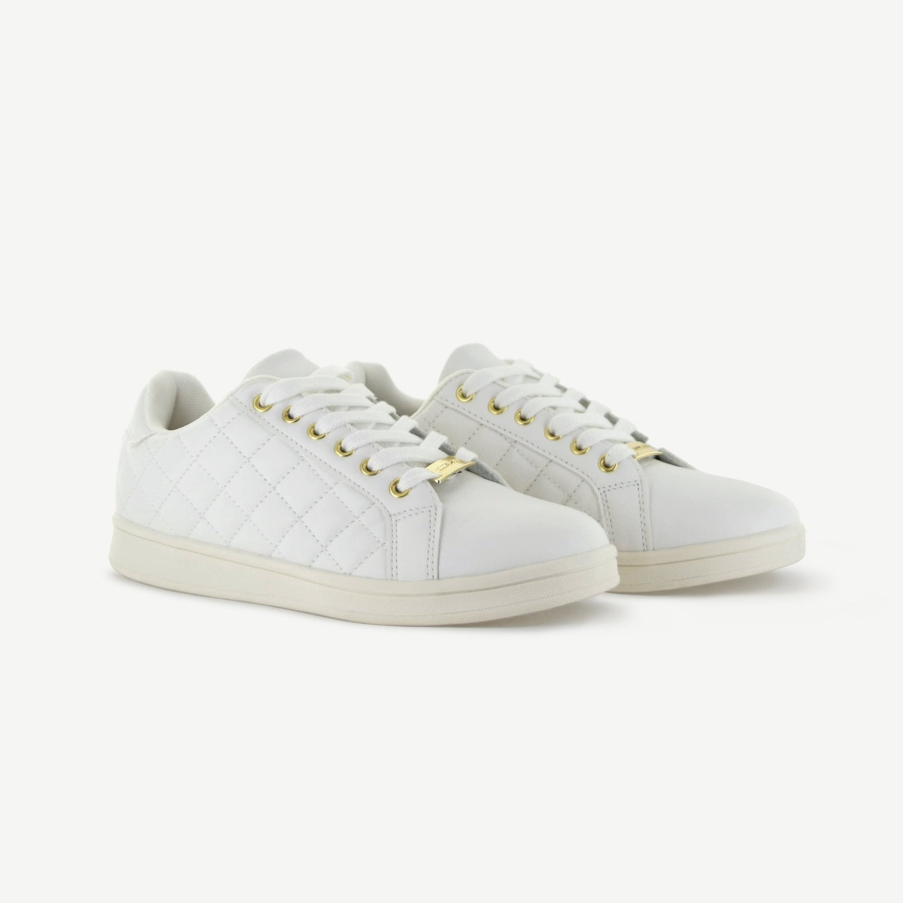 VOLTAIRE: QUILTED COURT SHOE - WHITE - By Baano