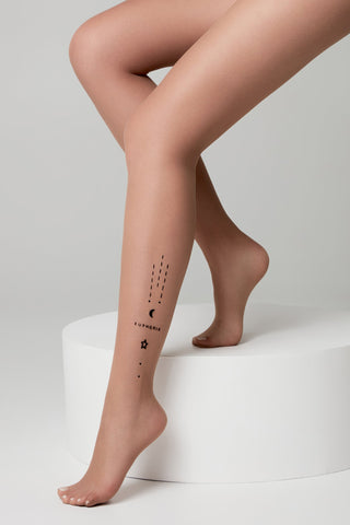 Fantasy Tights Conte Euphoria - Voluminous Flock Pattern - By Baano