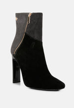 Ezra Patchwork Suede Ankle Boots