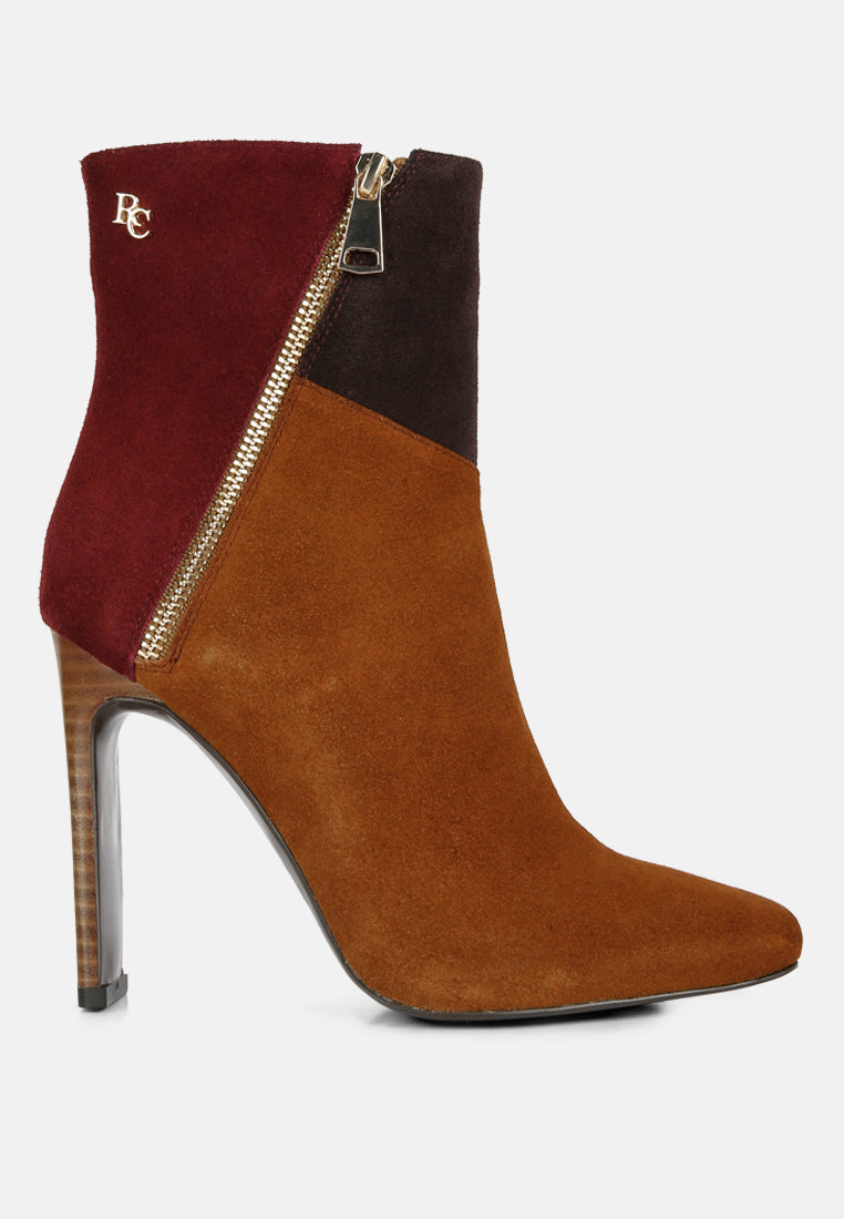 Ezra Patchwork Suede Ankle Boots