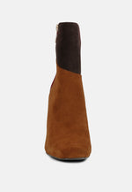 Ezra Patchwork Suede Ankle Boots