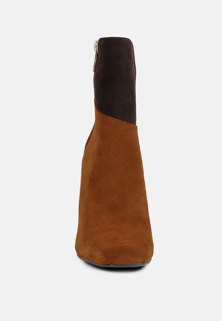 Ezra Patchwork Suede Ankle Boots
