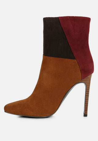 Ezra Patchwork Suede Ankle Boots
