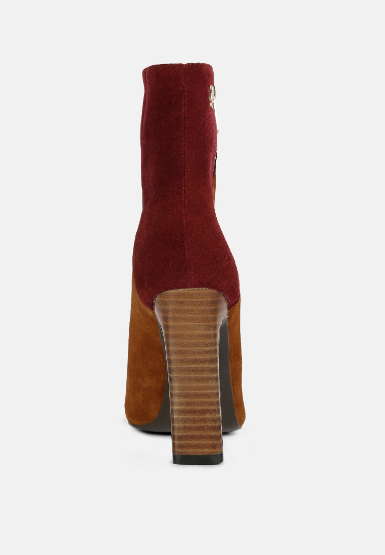 Ezra Patchwork Suede Ankle Boots