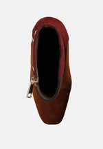 Ezra Patchwork Suede Ankle Boots