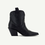ISABEL: WESTERN BOOTIE - BLACK SNAKE - By Baano