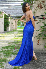 Eclipse Gown - Royal Blue Sequin Dress